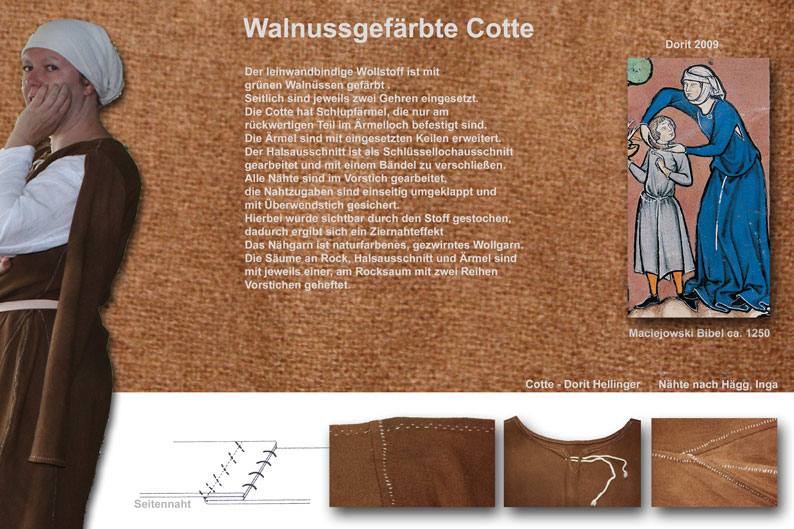 Walnussgefärbte Cotte der Handwerkertochter Helene 2009