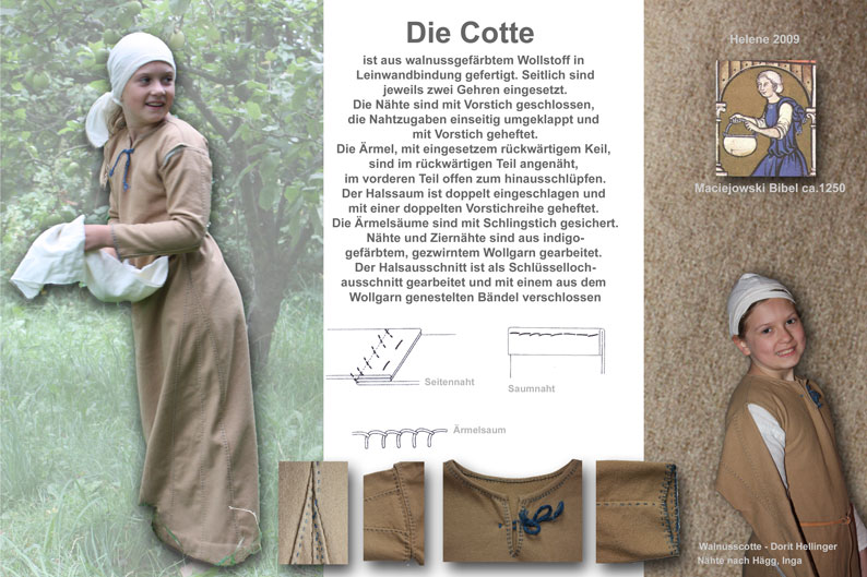 Walnussgefärbte Cotte der Handwerkertochter Helene 2009
