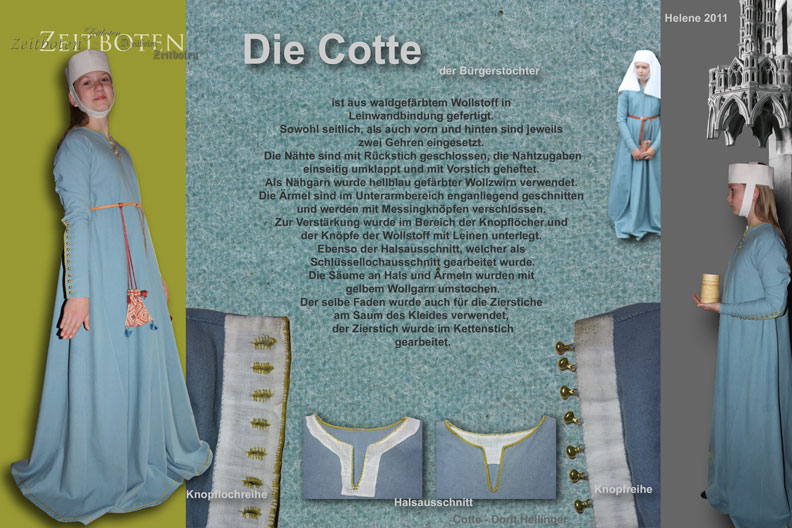 Walnussgefärbte Cotte der Handwerkertochter Helene 2009